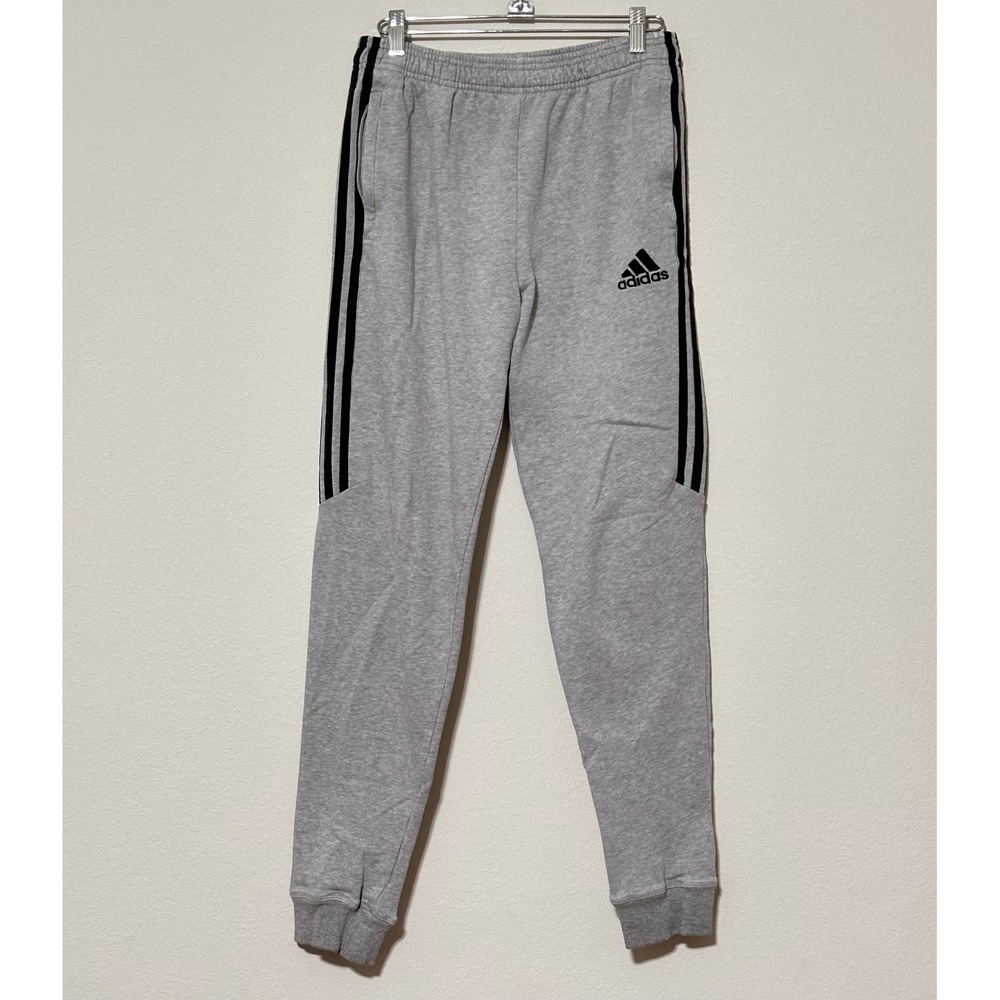 Adidas Jogger Sweatpants‎ Gray Black Stripes Kids Youth XL 15-16Y Athletic